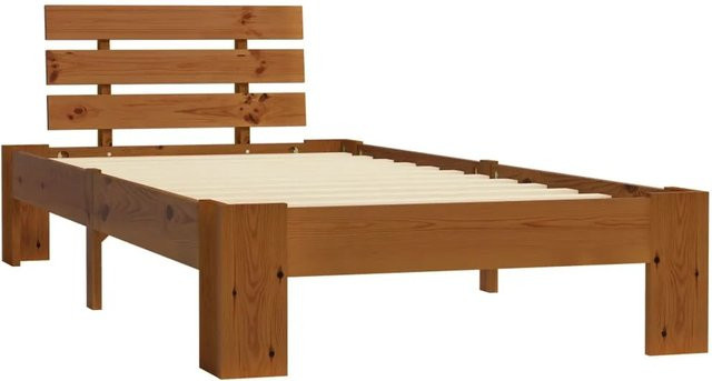 vidaXL Massivholzbett aus Kiefer in Honigbraun, B/T/H: 90 x 200 x 66 cm - Bild 1
