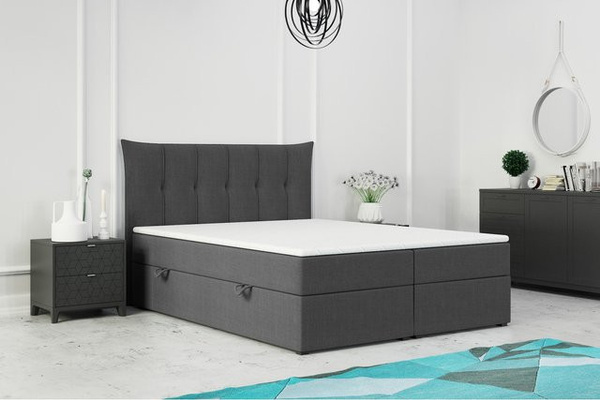M-Punkt GmbH Boxspringbett PADUA mit Bettkasten in Anthrazit, B/T: 180 x 200 cm