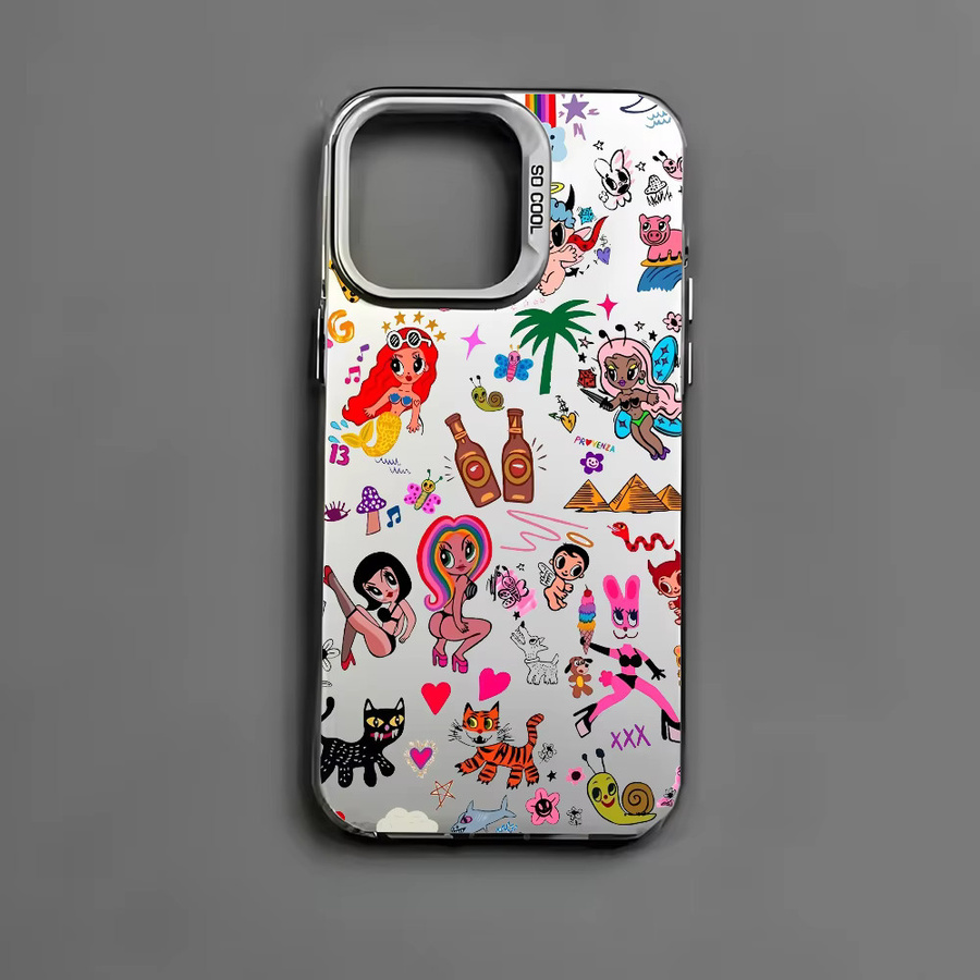 Karol G Mañana Será Bonito Handyhülle für iPhone 16 15 14 13 12 11 Pro Max Schwarz Matt Mehrfarbig Laser Metallic Aurora Design - Bild 3