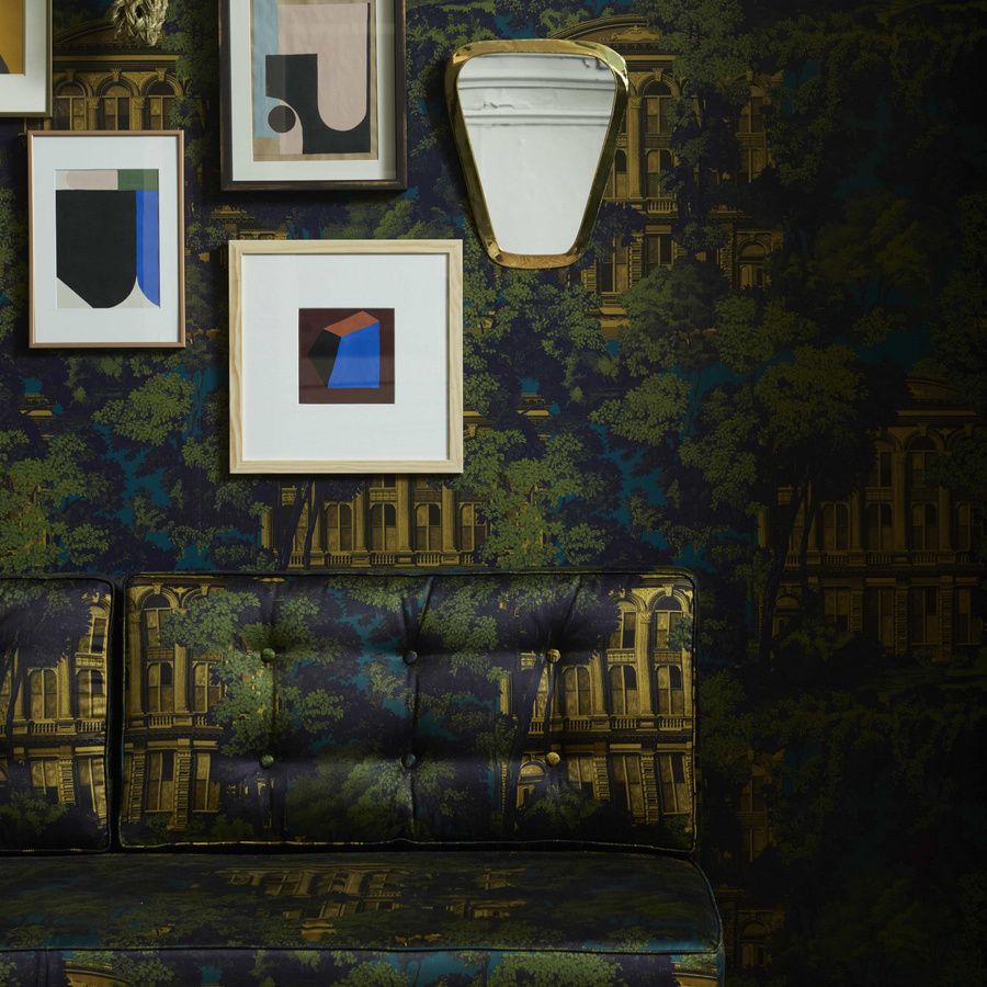 Nobilis Wallpaper Palazzo COS181 Vlies Tapete mit floralem Botanical Landscape Muster in Grün Matt - Bild 1