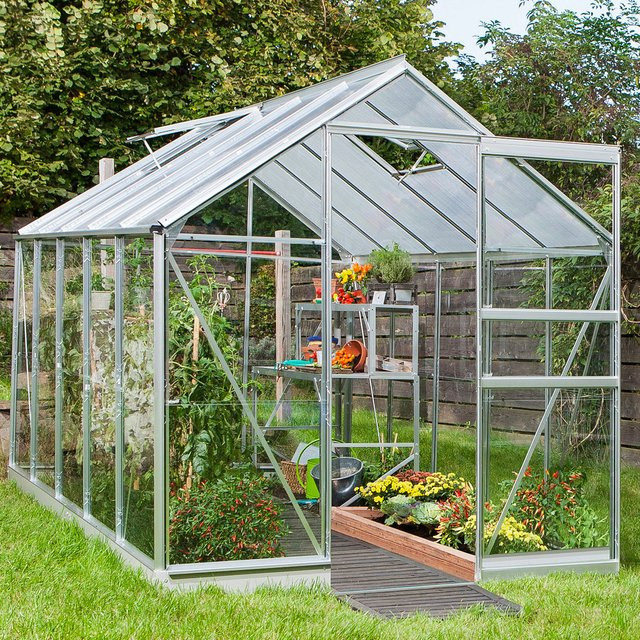 Vitavia Gewächshaus Kapitol 6200 mit Kombiverglasung und Schiebetür, Aluminium eloxiert, 6,2 m² - Bild 1