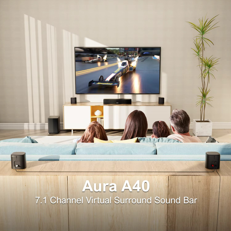 ULTIMEA 7.1-Kanal Soundbar mit Subwoofer und 4 Surround-Lautsprechern für Smart-TV, Schwarz - Bild 2