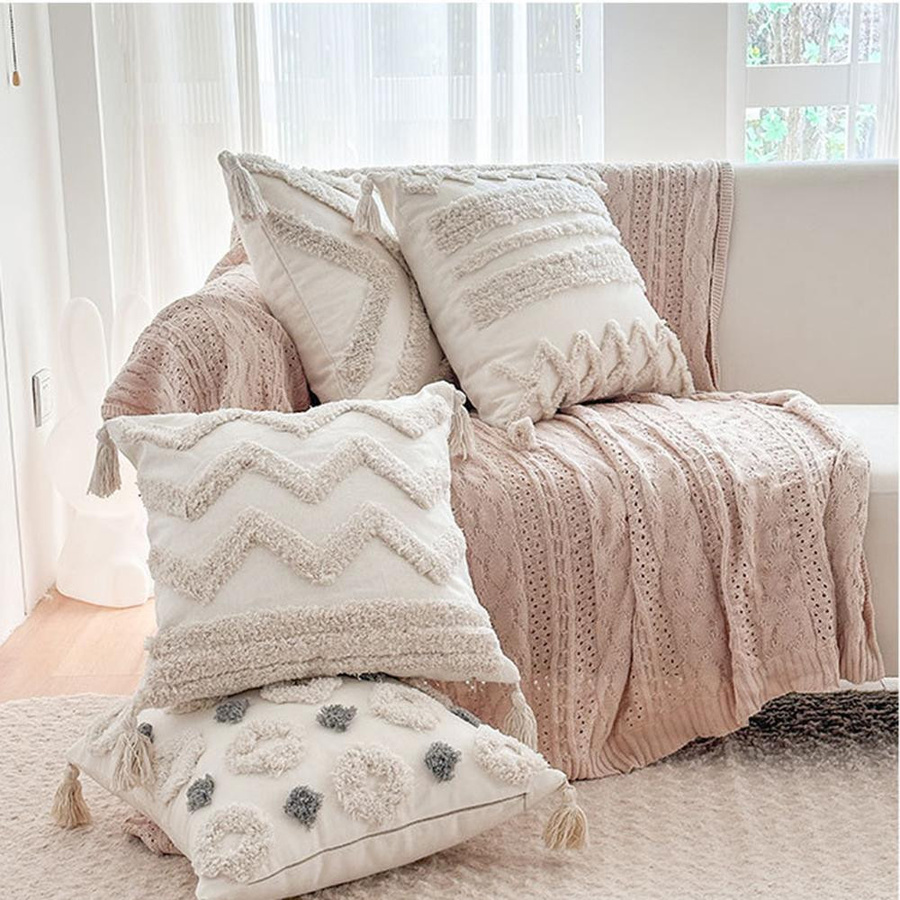 Böhmischer Kissenbezug von JMG Clothing mit Tufting-Design für Wohnzimmer und Schlafzimmer, B/H: 45 x 45 cm - Bild 1