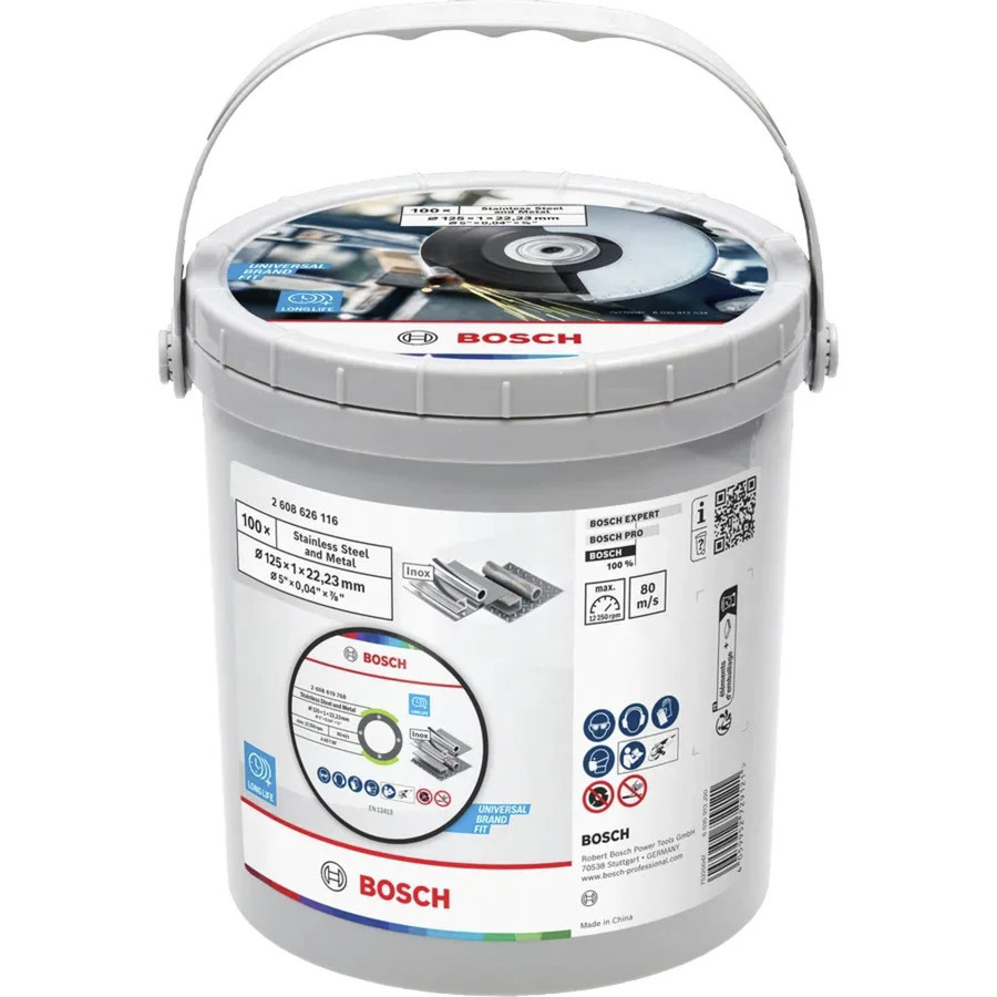 Bosch Trennscheibe für Metall in Weiß, Durchmesser: 125 mm, 100 Stück - Bild 1