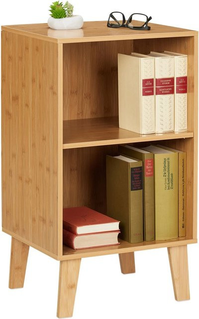 Relaxdays Bücherregal aus Bambus in Natur, höhenverstellbar, B/T/H: 70 x 40 x 35 cm - Bild 1