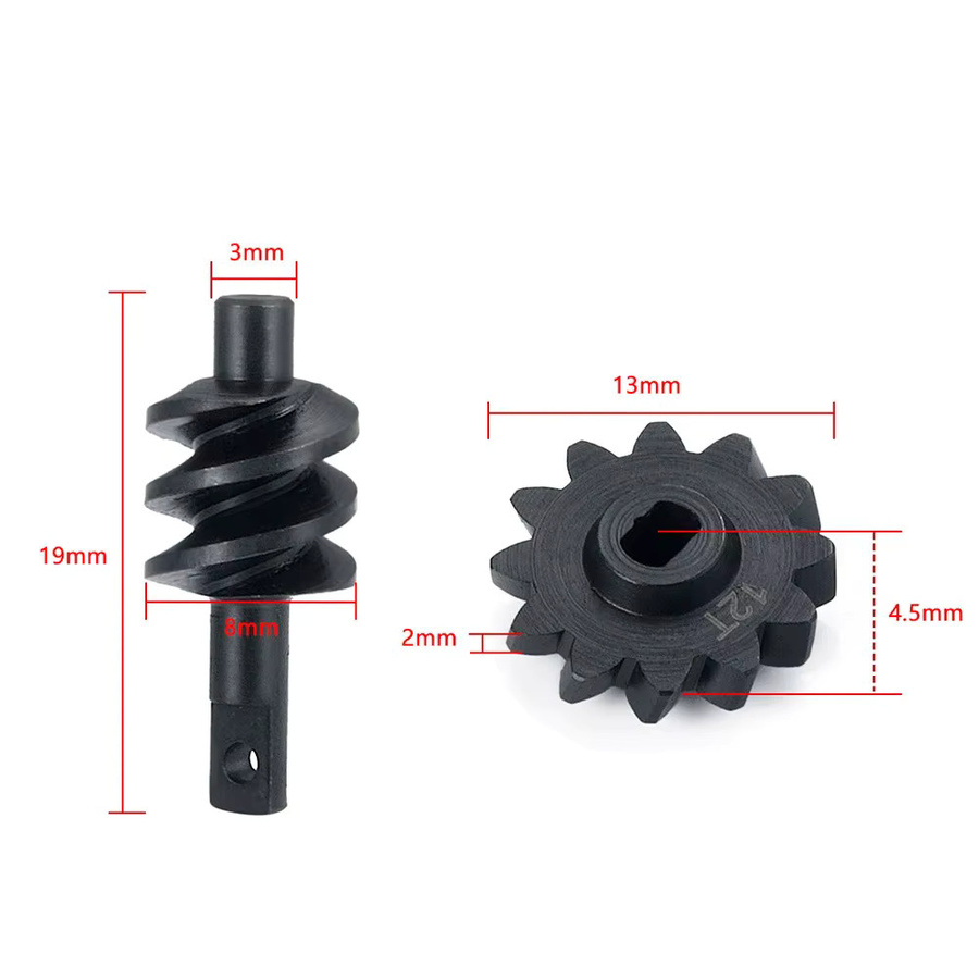 Axial Stahl-Overdrive-Differentialgetriebe, spiralförmige Diff-Zahnradsätze, 1:24, Metall, Schwarz - Bild 2