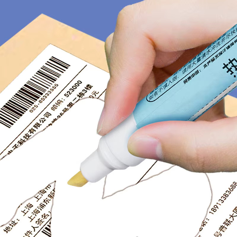 Thermischer Radiergummi Stift in Weiß zum Schutz deiner Privatsphäre auf Thermopapier-Etiketten und Belegen - Bild 2