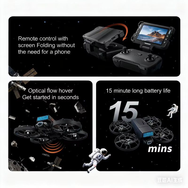 Xiaomi M8 Drohne mit 8K Luftbild-HD-Doppelkamera, intelligente Hindernisvermeidung, bürstenloser Motor, 5G WIFI und GPS, Farbe: Schwarz - Bild 5