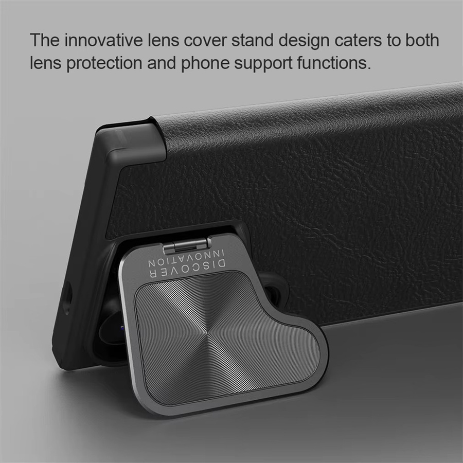 Nillkin Qin Ledertasche Flip-Style mit Kameraabdeckung für Samsung Galaxy S24 Ultra und S24 in Schwarz - Bild 2