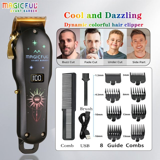 MAGICFUL Haarschneider, Elektrischer Trimmer für Herren, Schwarz - Bild 1
