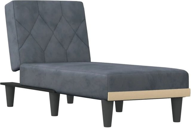 vidaXL Chaiselongue Modell 7 aus Samt in Dunkelgrau, B/T/H: 140 x 70 x 55 cm - Bild 1