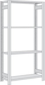 Regalwerk BERT Standard-Lagerregal Grundfeld aus Stahl in Grau, H x B x T: 200 x 87,5 x 40 cm - Bild 1