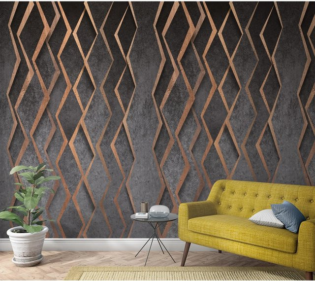 Marburg Vliestapete Smart Art Easy mit grafischem Ikatmuster in Anthrazit-Braun-Grau, Breite: 159 cm, Höhe: 270 cm - Bild 1