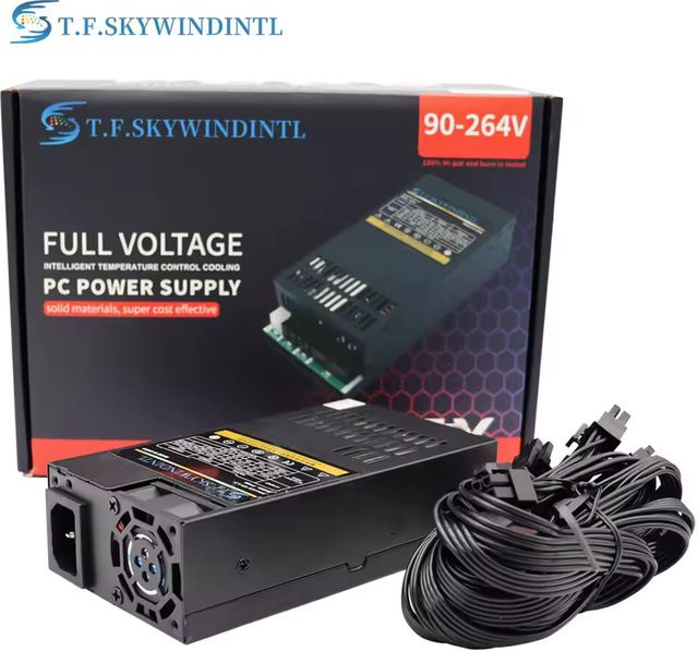 T.F.SKYWINDINTL ATX Netzteil 400W Flex mit 80 Plus Gold Zertifizierung, 6-Pin PCIe, Schwarz - Bild 1