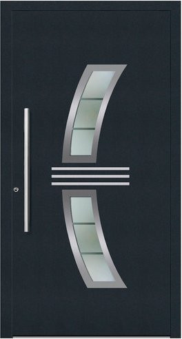 KNOCK Aluminium-Haustür Marte in Anthrazit Grau mit Glaseinsatz und RC2 Schutz - Bild 1