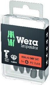 Wera Impaktor Bitset 855/4 IMP DC PZD2 L 50 mm 1/4 Zoll E6,3 Schwarz - Bild 1