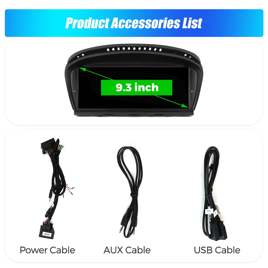 MEKEDE Auto-Multimedia-System mit 9,3 Zoll QLED Touchscreen für BMW 3er und 5er Serie (2005-2012), Linux-System mit GPS und kabellosem Carplay, Schwarz - Bild 7