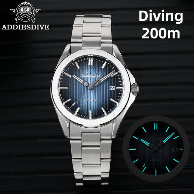 ADDIESDIVE Automatik Armbanduhr, Edelstahl, Saphirglas, Schwarz, Herren - Bild 1