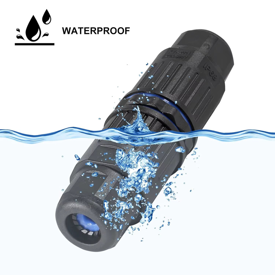 AOKIN 3er-Set wasserdichte 3-polige Kabelstecker als 3-Wege-Inline-Drahtverbinder und elektrische Anschlussklemme in Schwarz für sichere Verkabelung im Auto - Bild 4