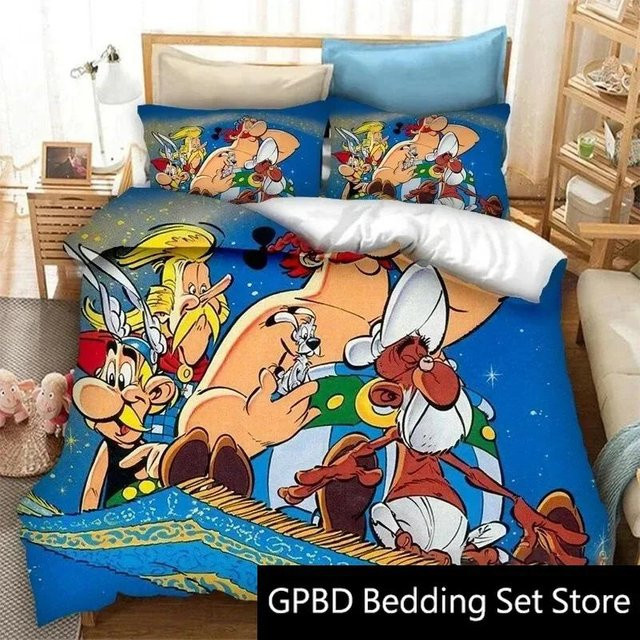 Lodestar Asterix und Obelix Bettwäsche Set mit Bettbezug und Kissenbezug in Blau, B/H: 135 x 200 cm - Bild 1
