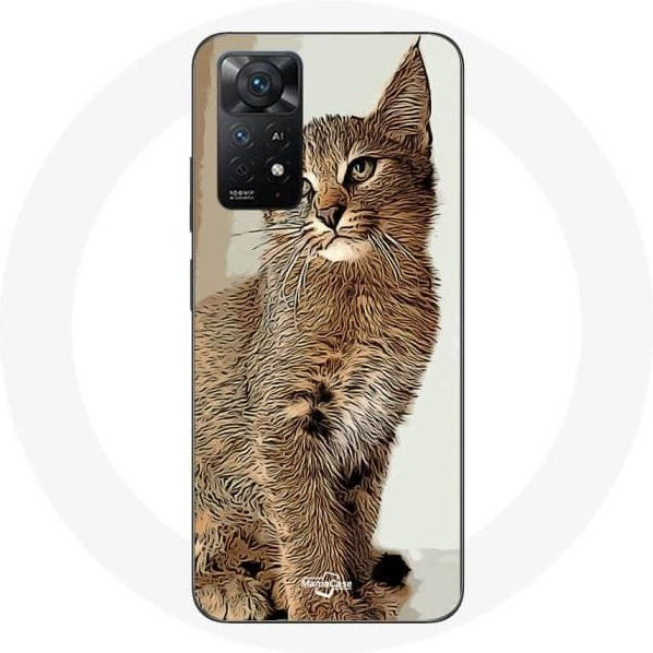 Flexible Handyhülle für Xiaomi Redmi Note 11 Pro 5G mit Katzenmuster in Weiß und Multicolour - Bild 1
