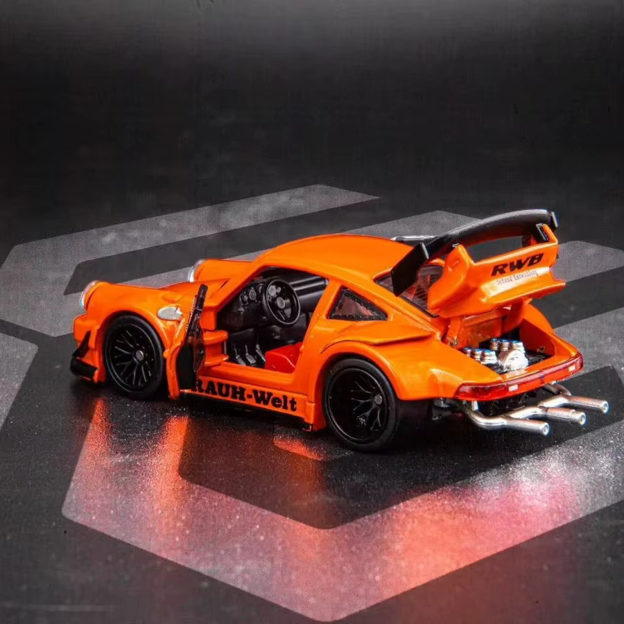 TSM MODEL Porsche RWB 930, Automodell, 1:64, Orange, Vollständig Öffnendes Druckguss-Automodell - Bild 1