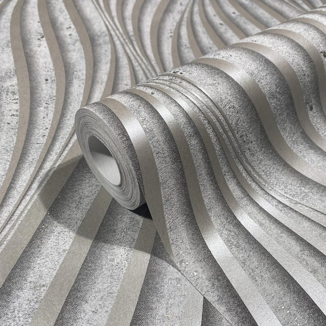 Marburg Vliestapete Streifenmuster Grau-Silber FSC modern - Bild 1