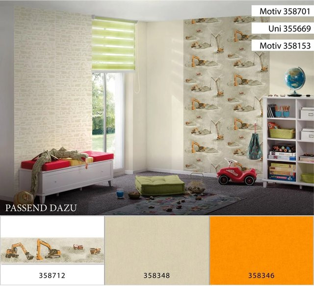A.S. Création Tapetenbordüre in Orange, Beige und Schwarz, Vlies, 0,13 x 5 m - Bild 1
