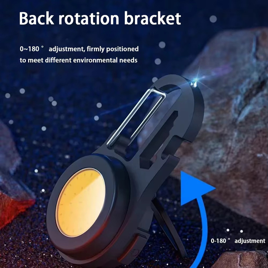 Heinast Mini-LED-Schlüsselanhänger-Taschenlampe in Schwarz mit wiederaufladbarem 500 mAh Akku und USB-C Anschluss - Bild 2