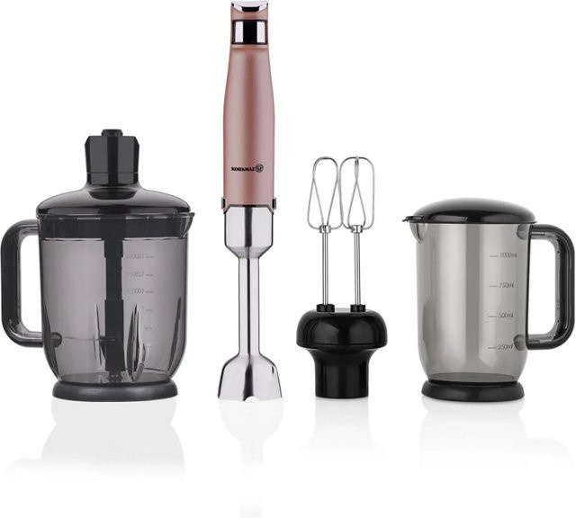 Korkmaz Performix Mega Mixer-Set in Rosegold mit 1000W und Edelstahl 18/10 - Bild 1