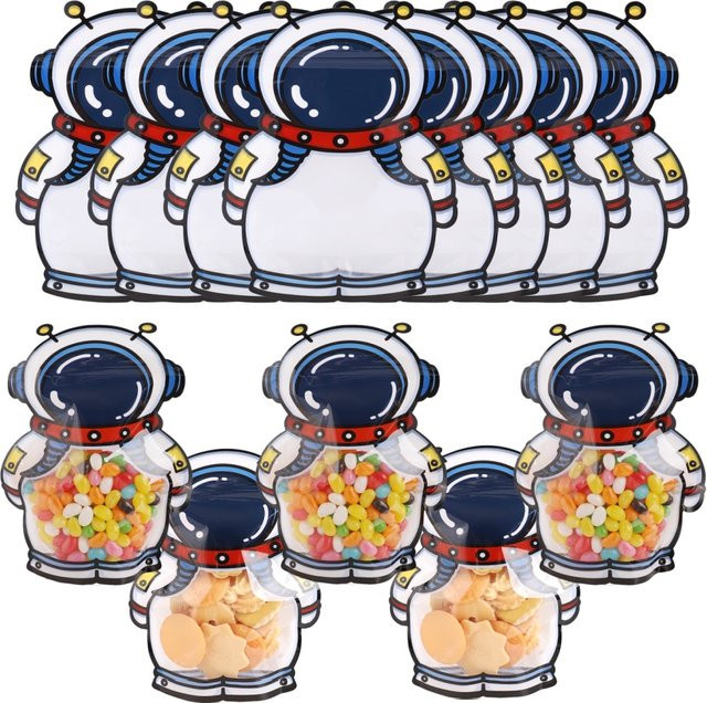 ZQCXLD Cartoon Astronaut Snack Taschen für Süßigkeiten und Cookies im Weltraum-Design, Mehrfarbig - Bild 1