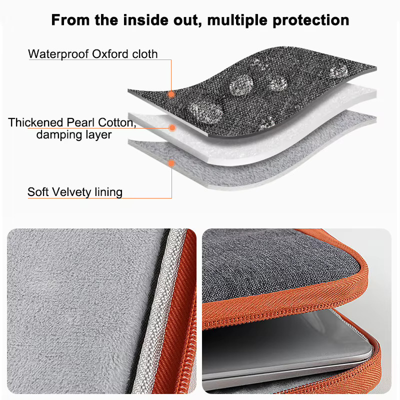 KOJESHUN Laptop-Hülle stoßfeste Notebook-Tasche für MacBook, HP und Dell in Schwarz und Grau - Bild 3