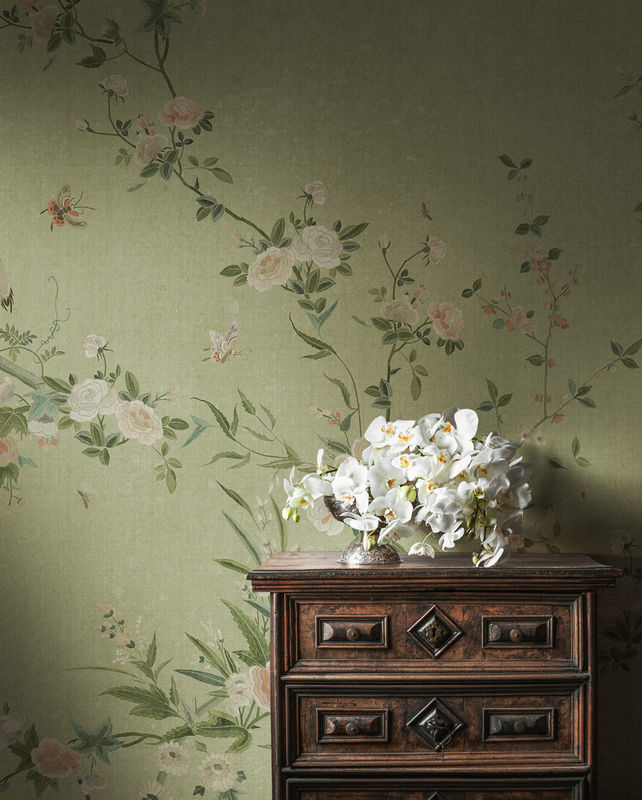 Sandberg Mural Bloom Kleisterbare Vlies Tapete Floral in Green - Bild 3