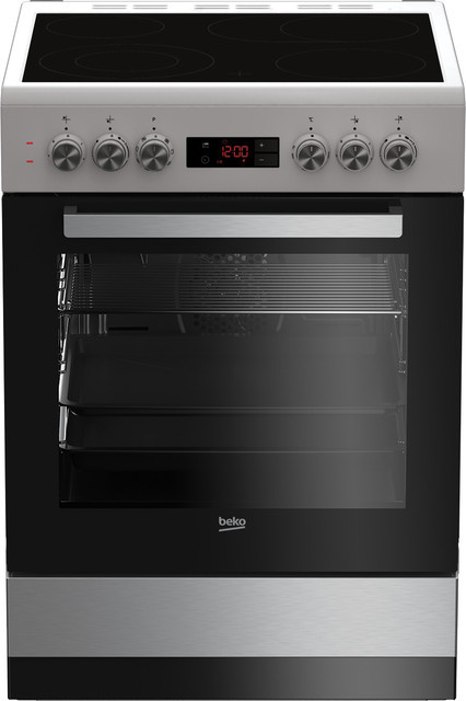 Bosch Standherd FSM67320GXS in Weiß mit Glaskeramikkochfeld, Elektroherd mit Heißluft und Grill sowie Edelstahlfront - Bild 1