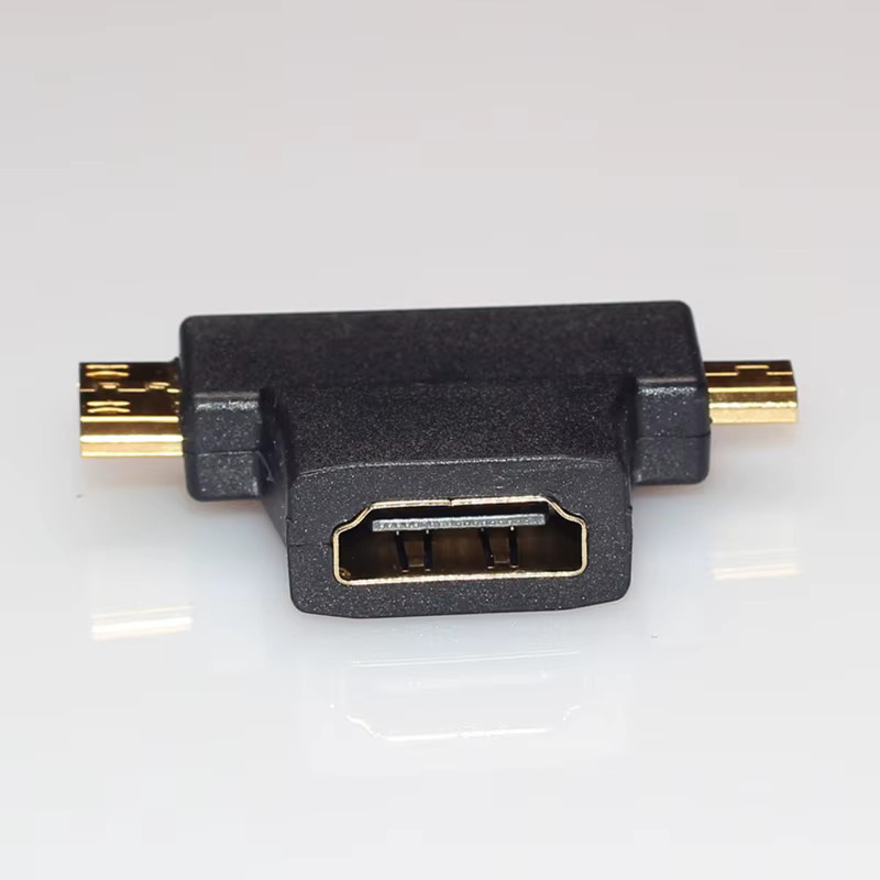 TAIBAIJIA Micro-Mini-HDMI auf HDMI Adapter Videokonverter Typ A Buchse auf Typ D Stecker in Schwarz - Bild 3