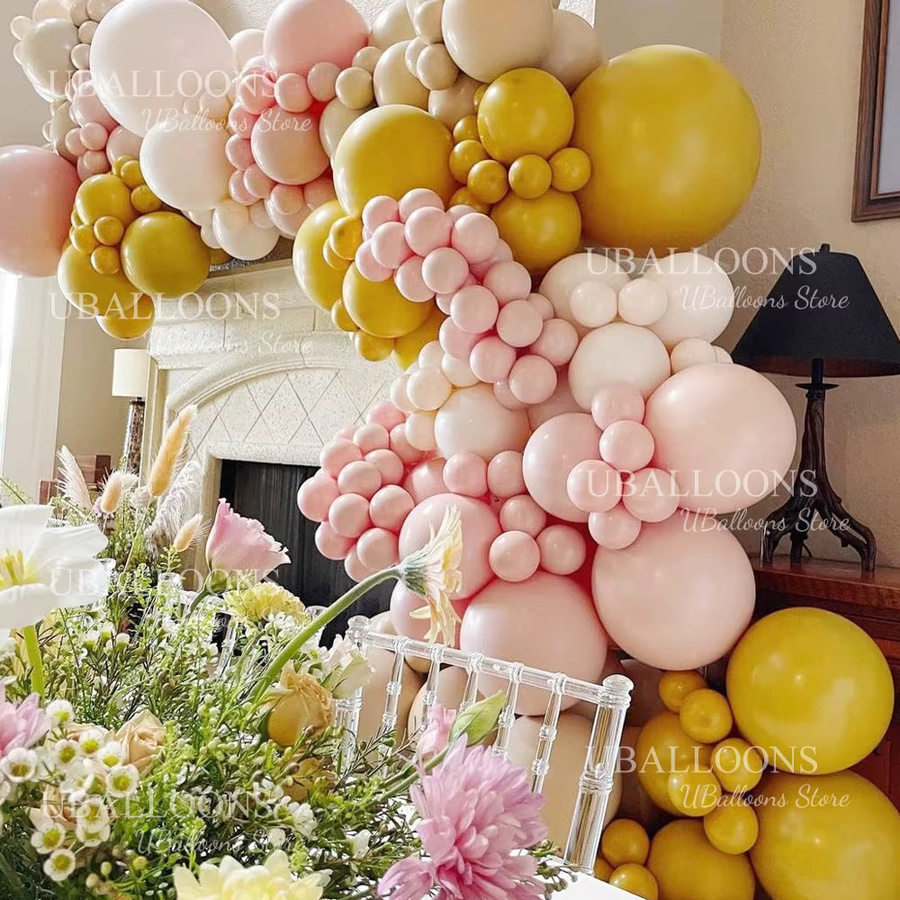 Gelbe Latexballons in Retro-Farben wie Senf und Zitrone für deine Geburtstags-, Babyparty- oder Hochzeitsdekoration - Bild 2