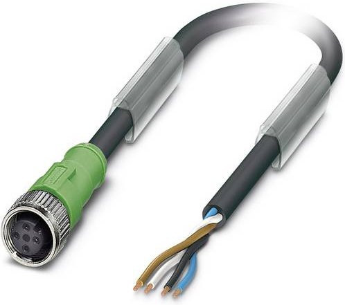 Phoenix Contact Sensor-Aktor-Steckverbinder M12 Buchse gerade, 4 Polzahl, 5,00 m, Schwarz-Grau - Bild 1