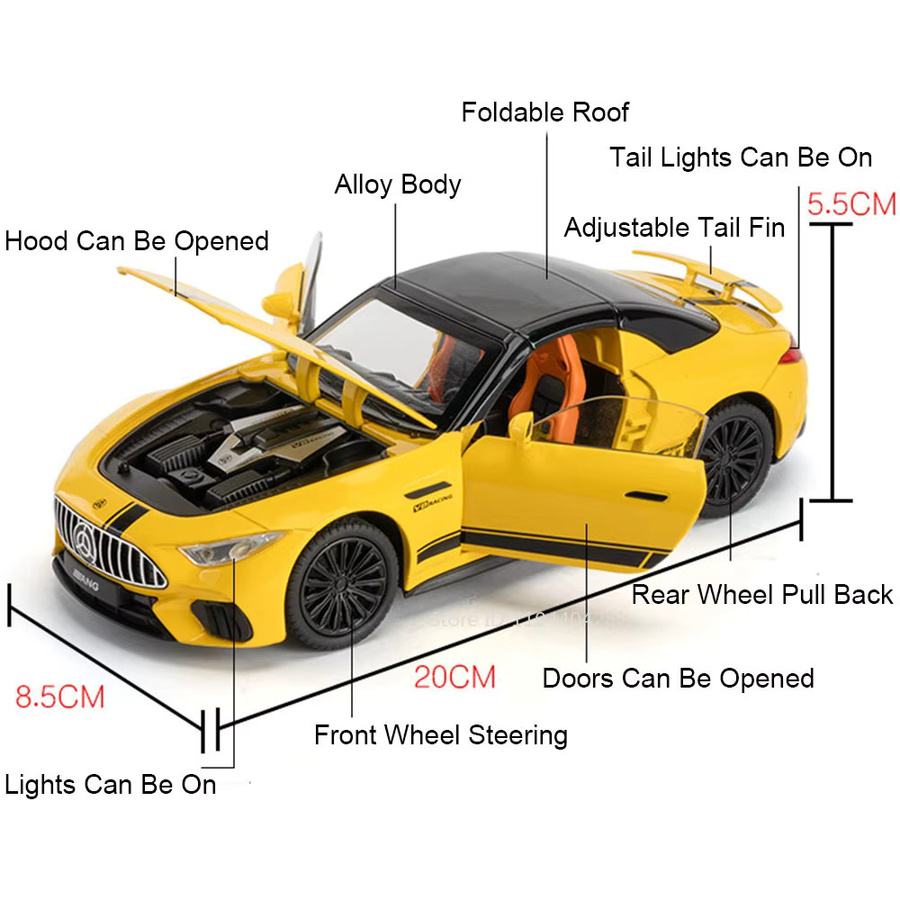 MAKEDA SL63 G800 Modell Miniatur Auto, Maßstab 1:22, mit Licht und Sound - Bild 2