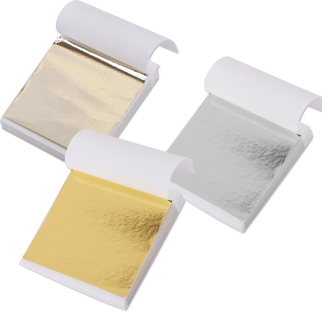 100 Stück Gold Blatt Flakes von xunyihappy für DIY Harz, Kerzen, Gips und Nageldesign - Bild 1