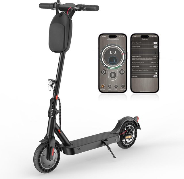 isinwheel E9T Max Elektroroller mit ABE, 500W Motor, 36V 10Ah Akku, 10 Zoll Scooter für Erwachsene mit Scheibenbremse, schwarz - Bild 1