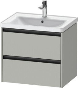 Duravit Waschtischunterschrank Ketho.2 in Betongrau mit 2 Schubladen, wandhängend, B: 63,4 cm, T: 45,5 cm, H: 54,9 cm - Bild 1