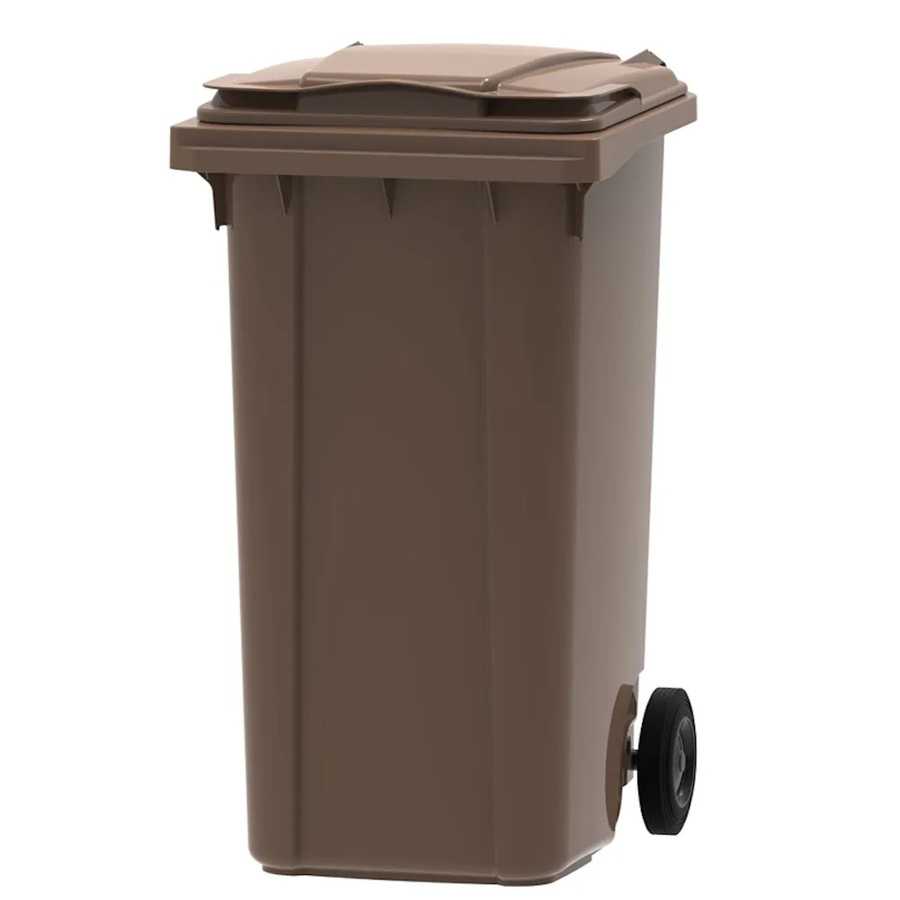 PROREGAL Mülltonne Müllgroßbehälter mit 2 Rädern, 240 Liter, Braun, H x B x T: 107,9 x 58,3 x 73,7 cm - Bild 2