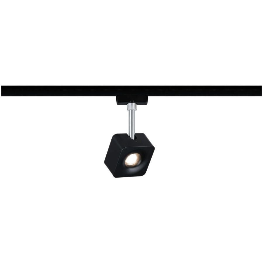 Paulmann URail LED-Spot Cube Hochvolt-Schienensystem-Leuchte 8W Schwarz matt/Chrom dimmbar 2700K Warmweiß - Bild 2