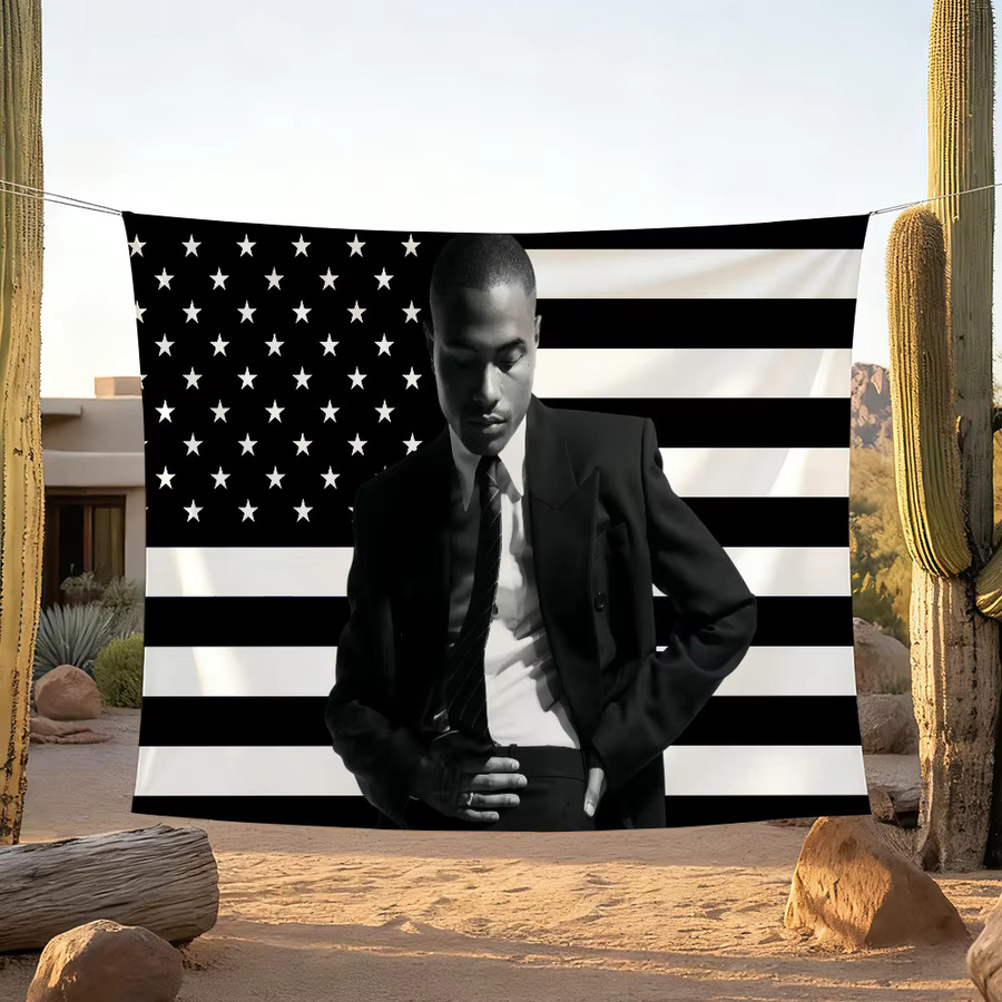 Singer S-Steve Lacy OH YEAH Musikflagge in Schwarz, B/H: 60 x 40 cm - Bild 3