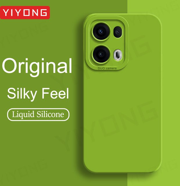 YIYONG Silikon Softcover für Oppo Reno 13 Pro, Reno 14 5G und 14 Pro, Stoßfestes Flüssigsilikon-Telefoncase in Grau und Grün - Bild 1