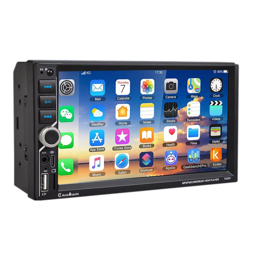ESSGOO 7-Zoll Doppel-DIN Autoradio in Schwarz mit Wireless Carplay, Android Auto, Bluetooth, USB-C, AUX, TF und Mirror Link - Bild 7