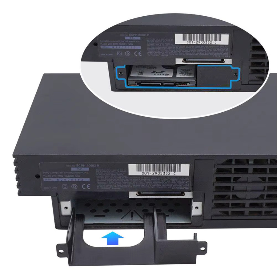 SATA Netzwerk Adapter Halterung für PS2 PlayStation 2 Festplatte und SSD Ständer in Schwarz - Bild 4