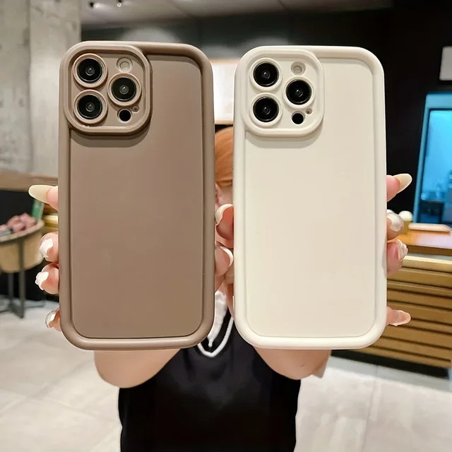 Stoßfeste Silikonhülle für Apple iPhone in den Farben Pink und Beige - Bild 1