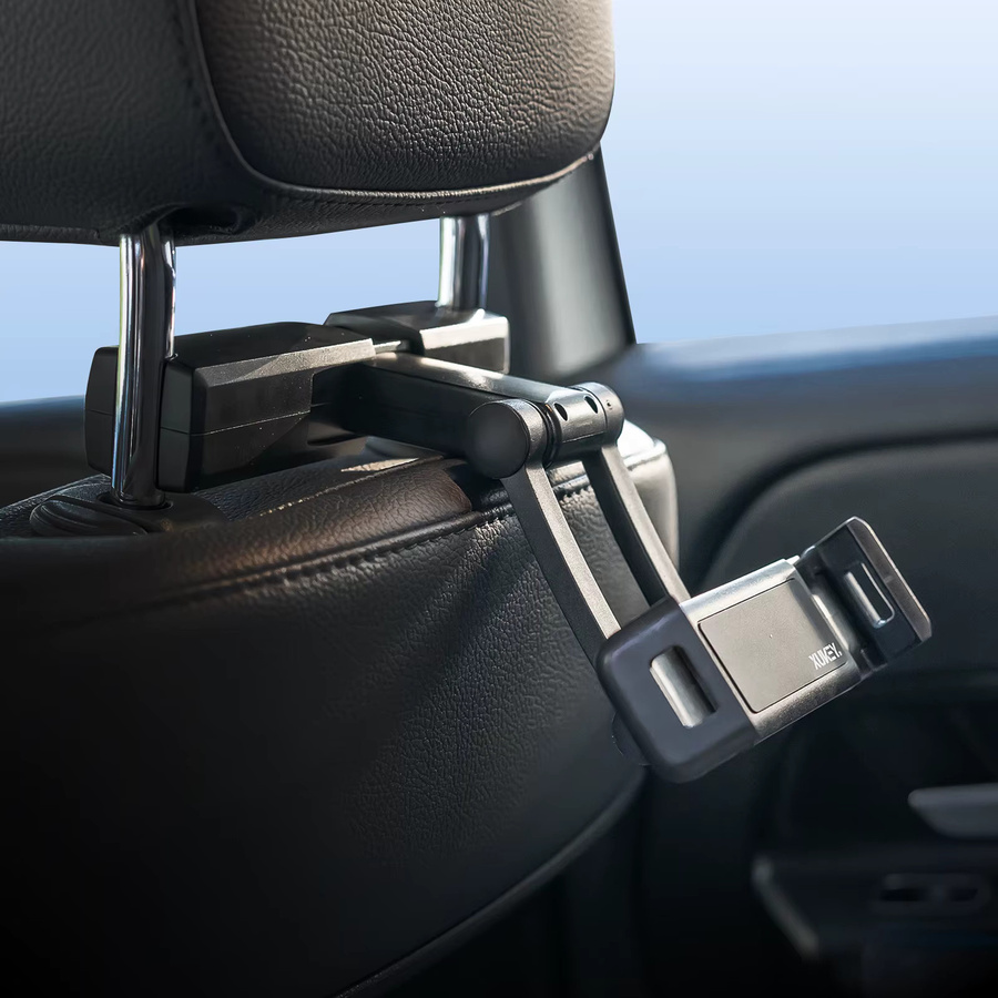 Universelle Auto-Kopfstützenhalterung für Tablet und Smartphone in Schwarz, 360 Grad drehbar, passend für iPad, Samsung und Fire HD von 4,7 bis 12,3 Zoll - Bild 7