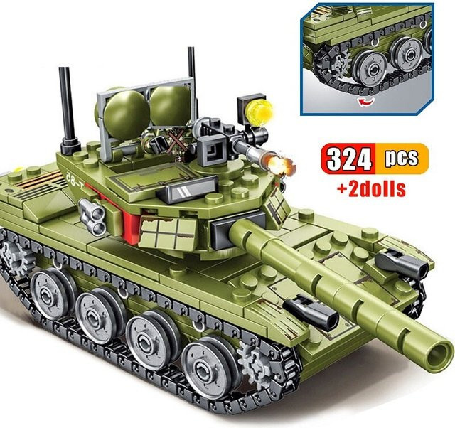 Militär Panzer Hauptkampftanks WW2, Bausteine, 324 Stück, ab 6 Jahren - Bild 1